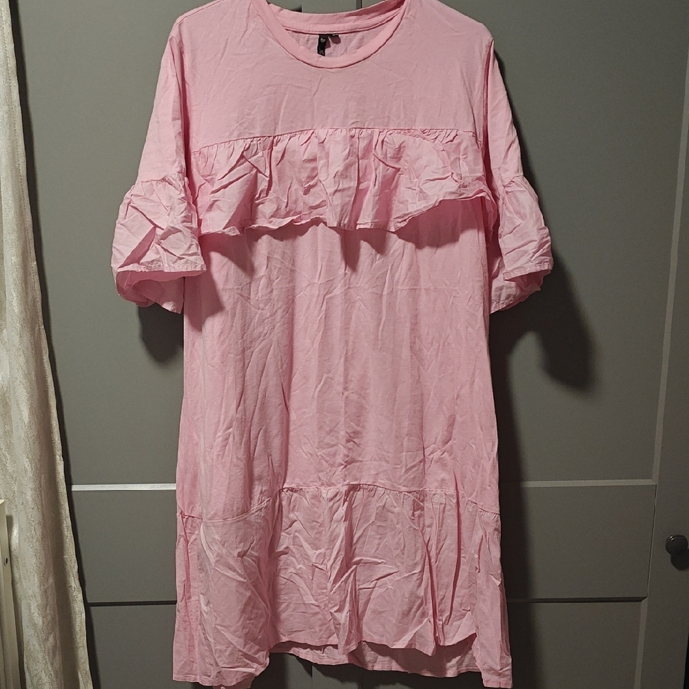 Pink Ruffled Women's Dress